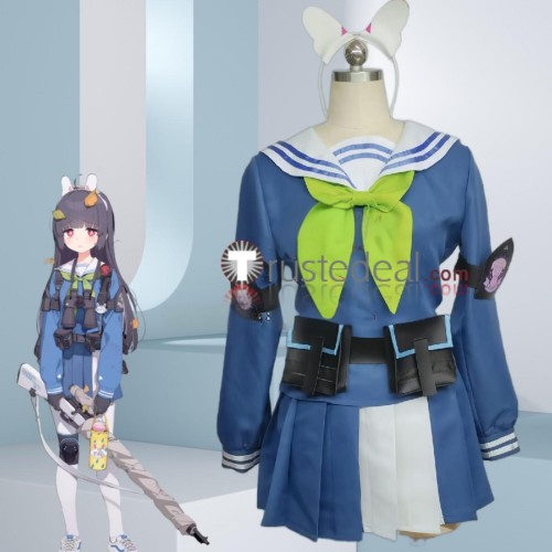 Blue Archive SRT RABBIT Team Kasumizawa Miyu Sailor Set Blue Cosplay Costume