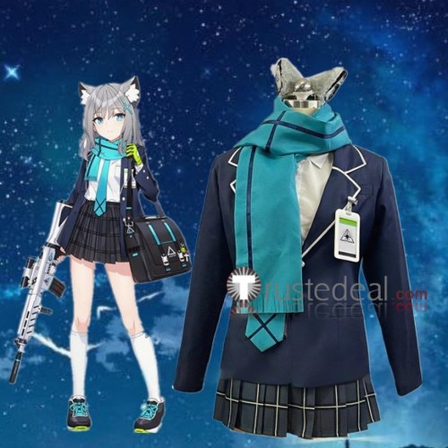 Blue Archive Countermeasures Committee Sunaookami Shiroko Uniform Dark Blue Cosplay Costume