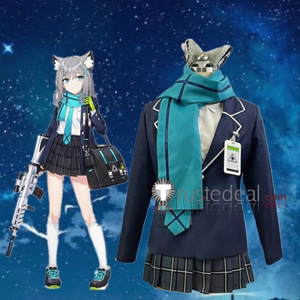 Blue Archive Countermeasures Committee Sunaookami Shiroko Uniform Dark Blue Cosplay Costume