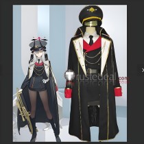 Blue Archive Pandemonium Society President Hanuma Makoto Formula Military Uniform Black Cosplay Costume