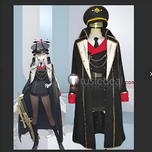 Blue Archive Pandemonium Society President Hanuma Makoto Formula Military Uniform Black Cosplay Costume