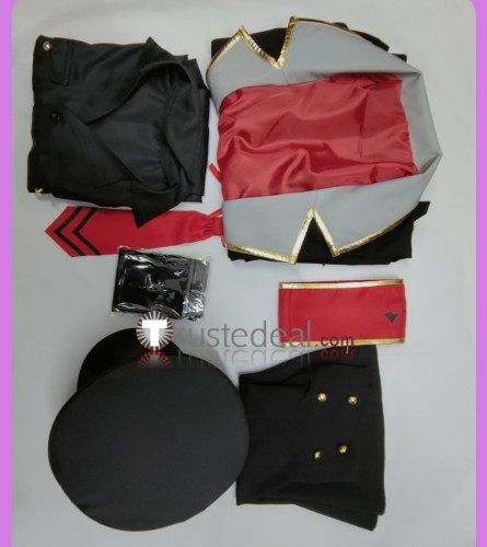 Blue Archive Pandemonium Society Motomiya Chiaki Military Uniform Black Cosplay Costume