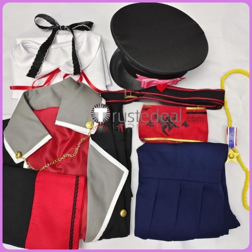 Blue Archive Pandemonium Society Ibuki Tanga Military Uniform Black Cosplay Costume