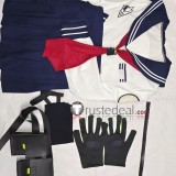 Blue Archive FOX Platoon Kurumi Otogi Sailor Set Blue Cosplay Costumes