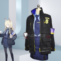 Blue Archive Head of the Public Security Bureau Mad Dog Ogata Kanna Police Uniform Black Blue Cosplay Costumes