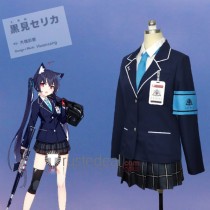 Blue Archive Countermeasures Committee Kuromi Serika Uniform Dark Blue Cosplay Costume