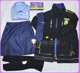 Blue Archive Head of the Public Security Bureau Mad Dog Ogata Kanna Police Uniform Black Blue Cosplay Costumes