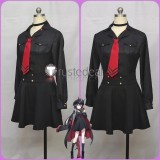 Blue Archive Pandemonium Society Motomiya Chiaki Military Uniform Black Cosplay Costume