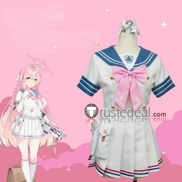Blue Archive Supplementary Lessons Department Urawa Hanako Sailor Set White Cosplay Costume