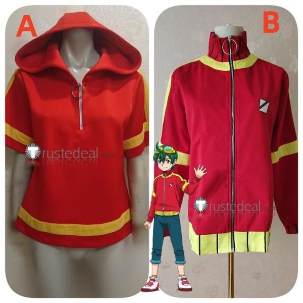 Digimon Universe Appli Monsters Shinkai Haru Red Coat Cosplay Costume