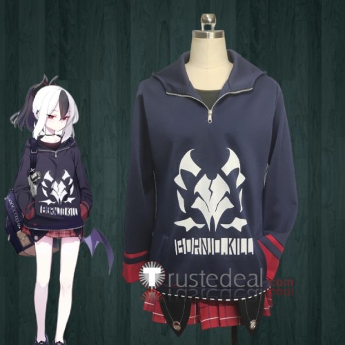 Blue Archive Handyman 68 Onikata Kayoko Daily Outfit Hoodie Blue Black Cosplay Costume