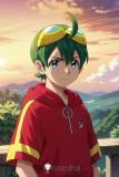 Digimon Universe Appli Monsters Shinkai Haru Green Goggles Cosplay Props Accessory