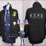 Blue Archive Head of the Public Security Bureau Mad Dog Ogata Kanna Police Uniform Black Blue Cosplay Costumes