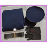 Blue Archive Highlander Railroad Academy Supervision Office Asagiri Suou Uniform Dark Blue Cosplay Costume