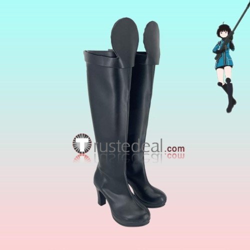 World Trigger Yuma Kuga Chika Amatori Hyuse Black Cosplay Shoes Boots