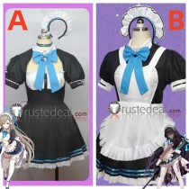 Blue Archive C&C Ichinose Asuna Kakudate Karin Maid Blue Black Cosplay Costumes