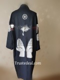 The Hundred Line Last Defense Academy Yugamu Omokage Casual Black Coat Kimono Cosplay Costume