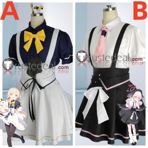 Blue Archive Ajitani Hifumi Shimoe Koharu Maid Jump Cafe Collaboration Cosplay Costume