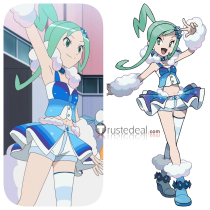 Pokemon Journeys The Series Lisia Performance Blue Cosplay Costume 2