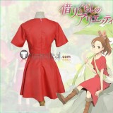 The Secret World of Arrietty Arrietty Clock Red Dress Cosplay Costume