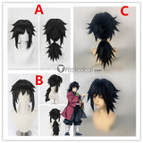 Demon Slayer Kimetsu no Yaiba Giyu Tomioka Black Styled Cosplay Wig