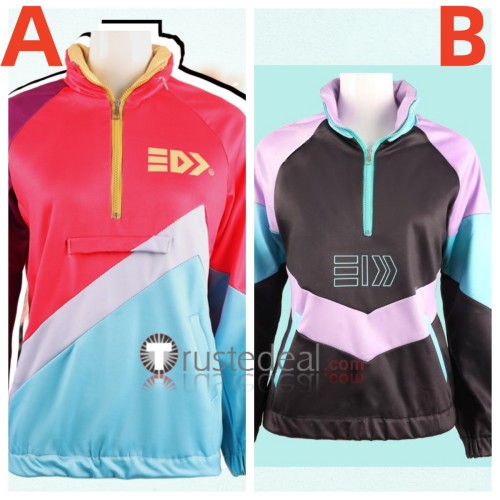 Splatoon 2 Ninja Squid Sports Coat Red Purple Jacket Hoodie Cosplay Costume