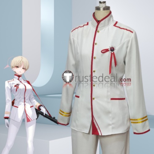 Blue Archive Red Winter Office Ikekura Marina White Uniform Cosplay Costume