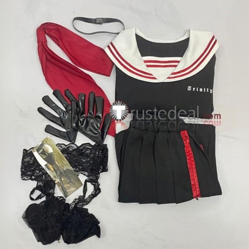 Blue Archive Justice Realization Committee Vice Chairwoman Hanekawa Hasumi Chairwoman Kenzaki Tsurugi Sailor Set Black Cosplay Costumes