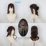 Clair Obscur Expedition 33 Sciel Maelle Lune Gustave Brown Red Black Styled Cosplay Wig