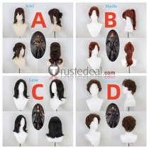 Clair Obscur Expedition 33 Sciel Maelle Lune Gustave Brown Red Black Styled Cosplay Wig