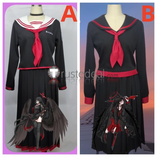 Blue Archive Justice Realization Committee Vice Chairwoman Hanekawa Hasumi Chairwoman Kenzaki Tsurugi Sailor Set Black Cosplay Costumes