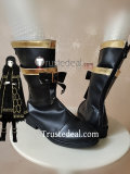 Library Of Ruina Binah Zena Yan Black Gold Cosplay Shoes Boots