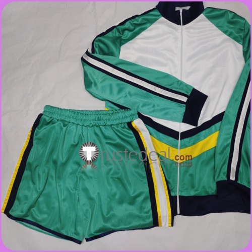 Gakuen Idolmaster Shinosawa Hiro Sports Set Green Cosplay Costume