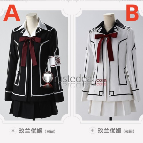 Vampire Knight Day Class Night Class Yuki Cross Black White Uniform Cosplay Costumes