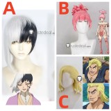 Dr. Stone Homura Momiji Gen Asagiri Magma Silver White Black Pink Blonde Cosplay Wigs