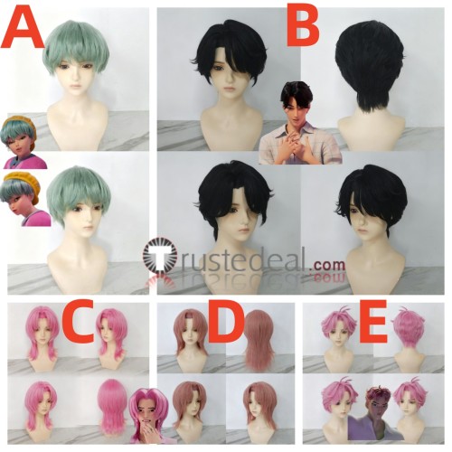 KPop Demon Hunters Film Saja Boys Jinu Abby Baby Romance Pink Black Green Styled Cosplay Wig