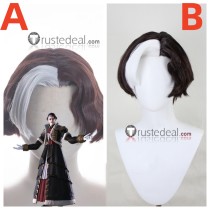 Final Fantasy XIV Emet-Selch Solus zos Galvus Hades Brown Silver Styled Cosplay Wig