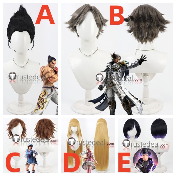 Tekken 8 Kazuya Mishima Lars Alexandersson Asuka Kazama Lili Reina Black Grey Brown Blonde Cosplay Wigs