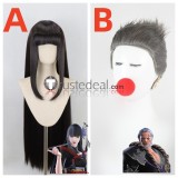 Final Fantasy XIV Yotsuyu Gosetsu Daito Black Silver Grey Styled Cosplay Wig