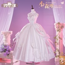 Diabolik Lovers Komori Yui Pure White Wedding Bridal Gown Dress Cosplay Costume
