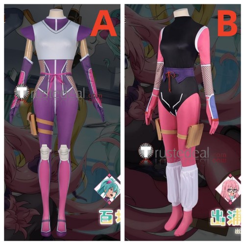 I'm Living with an Otaku NEET Kunoichi Ayame Momochi Shizuri Ideura Purple Blue Cosplay Costumes