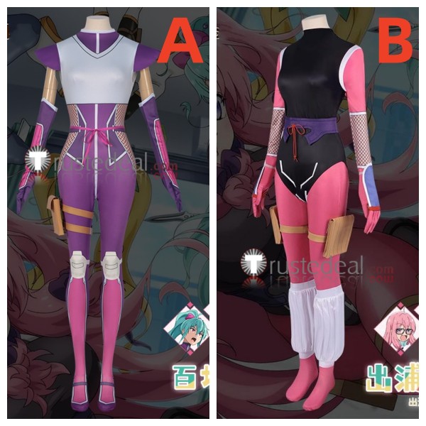 I'm Living with an Otaku NEET Kunoichi Ayame Momochi Shizuri Ideura Purple Blue Cosplay Costumes