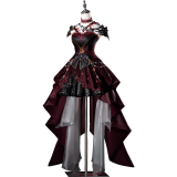 Love and Deepspace Sylus Abyssal Chaos Final Farewell Red Black Gothic Dress Cosplay Costume