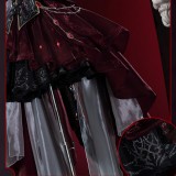 Love and Deepspace Sylus Abyssal Chaos Final Farewell Red Black Gothic Dress Cosplay Costume