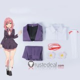 100 Kanojo Hakari Hanazono Shizuka Yoshimoto School Uniform Purple Cosplay Costume