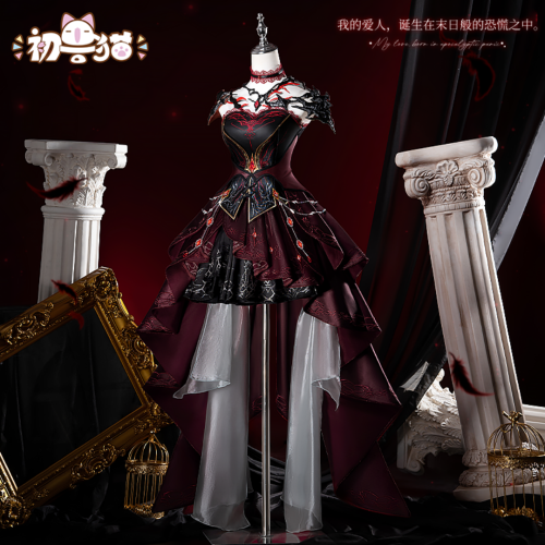 Love and Deepspace Sylus Abyssal Chaos Final Farewell Red Black Gothic Dress Cosplay Costume