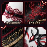 Love and Deepspace Sylus Abyssal Chaos Final Farewell Red Black Gothic Dress Cosplay Costume