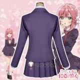100 Kanojo Hakari Hanazono Shizuka Yoshimoto School Uniform Purple Cosplay Costume