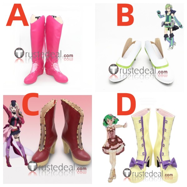 Macross Frontier Sheryl Nome‌ Ranka Lee Reina Prowler Pink White Red Yellow Cosplay Shoes Boots