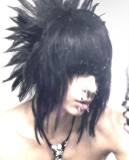 Commission Peacock Emo Black Styled Wig